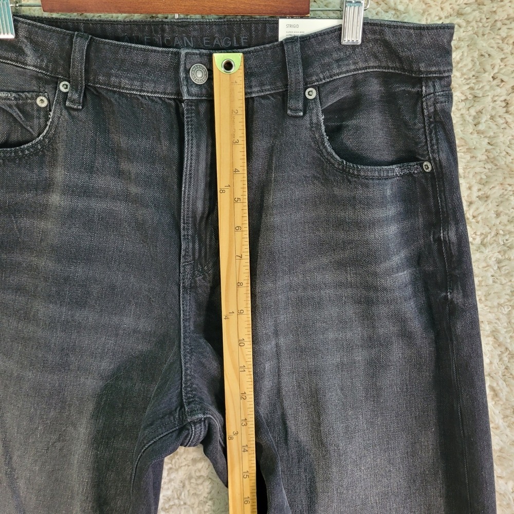 NEW American Eagle Jeans Women's 14 Short Charcoal Black Strigid Ultra Wide Leg - Picture 7 of 14